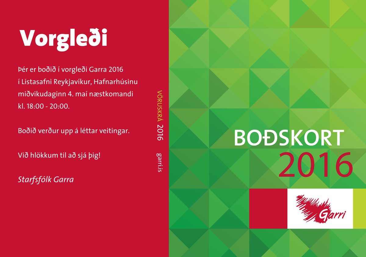 Vorgleði Garra 2016 - Boðskort